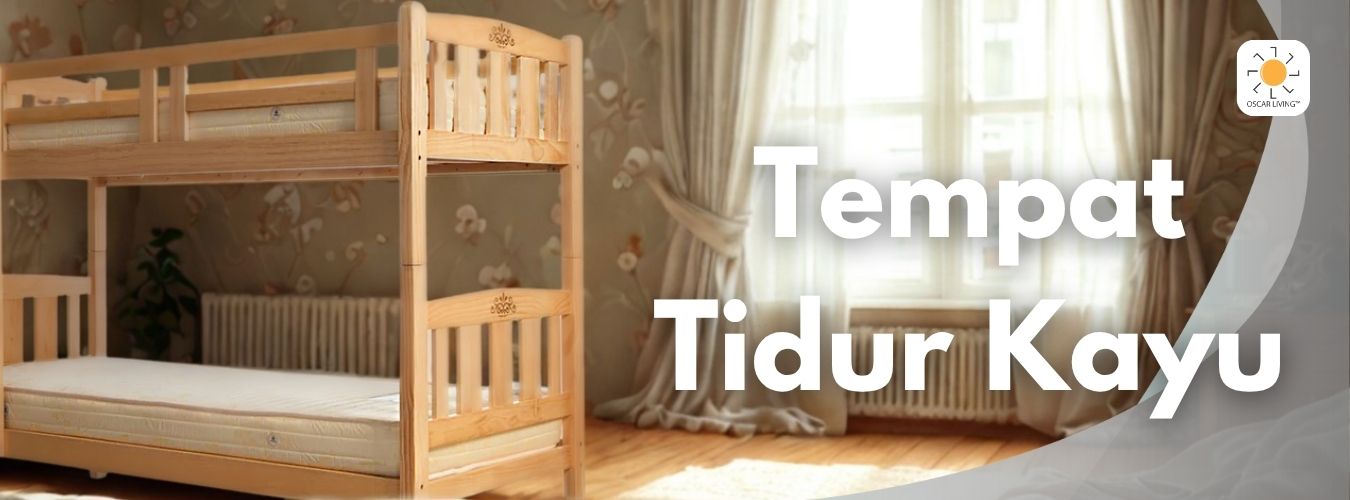 Tempat tidur kayu dapatkan di OSCARLIVING!