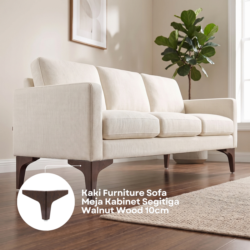 PARTS0056 Kaki Furniture Sofa Meja Kabinet Segitiga Walnut Wood 10cm