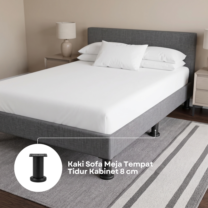 PARTS0053 Kaki Sofa Meja Tempat Tidur Kabinet 8 cm