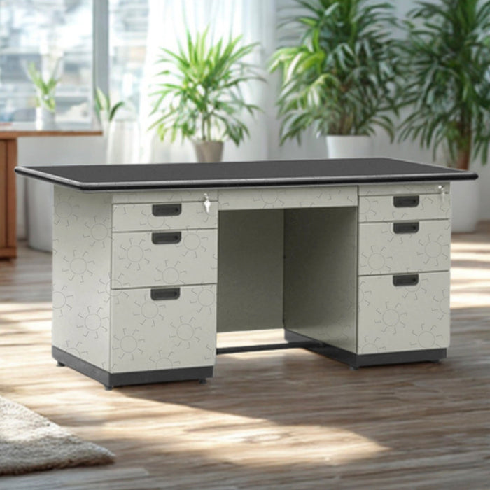 Alba DP 402 Iron Office Desk | Pedestal Desk