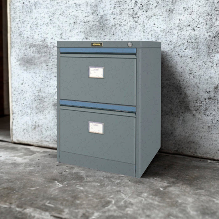 Elite Metal B42 08DX Office Iron Document Filing Cabinet | 2-Drawer Filing Cabinet