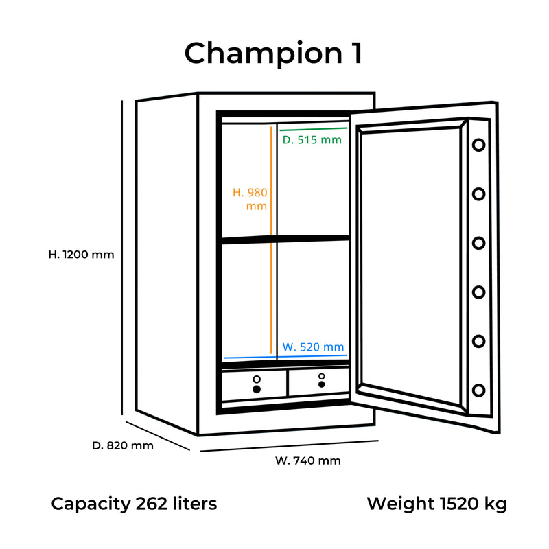 Lemari Besi Bolden Safes Champion 1 | Brankas di Oscar Living dengan harga termurah