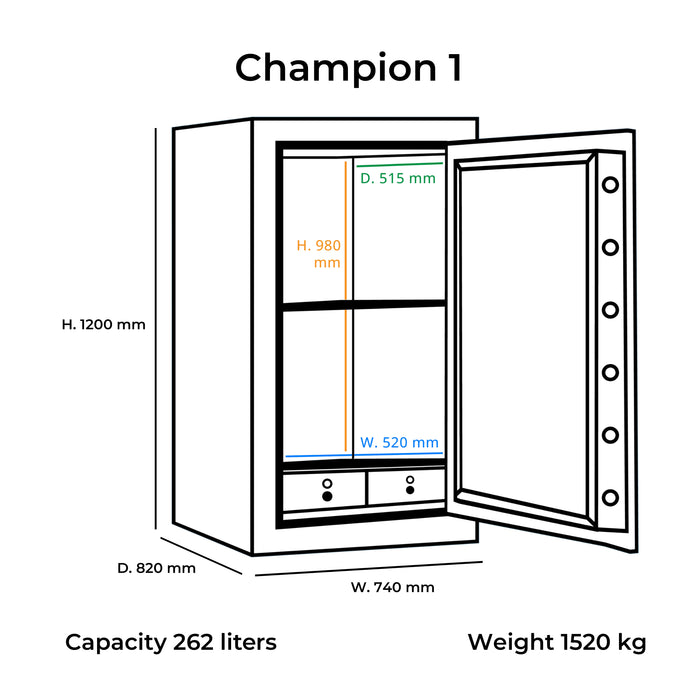 Lemari Besi Bolden Safes Champion 1 | Brankas di Oscar Living dengan harga termurah