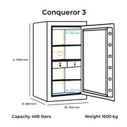 Lemari Besi Bolden Safes Conqueror 3 | Brankas di Oscar Living dengan harga termurah
