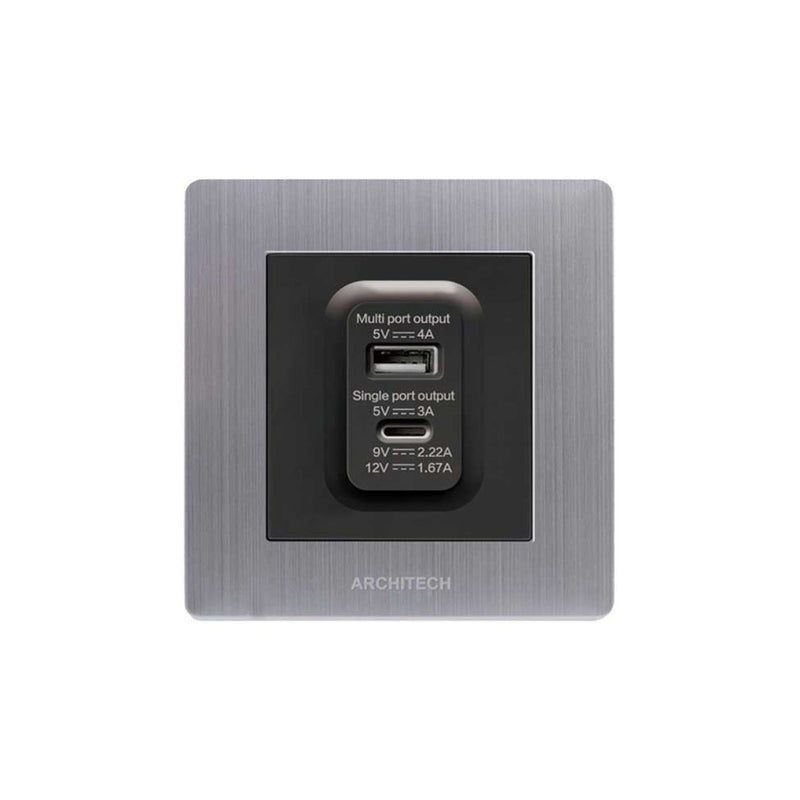 Stop Kontak Dinding (Inbow) Architech Venus A69-E31 USB A+C Fast Charger di Oscar Living dengan harga termurah