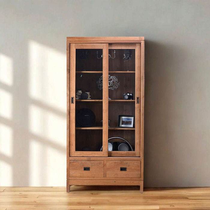 Bookself Rak Buku Jati OLIV RBS Hasibuan pintu geser | Bookshelf OLIV OSCARLIVING