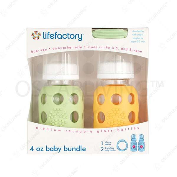 Botol Bayi Botol Susu Bayi Lifefactory 4oz BPA Free - Paket LIFEFACTORY OSCARLIVING