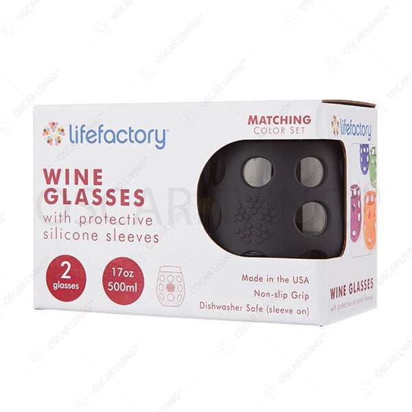 Botol Bayi Gelas wine Lifefactory Silikon Sleeve 17 oz BPA Free - Paket 2 LIFEFACTORY OSCARLIVING