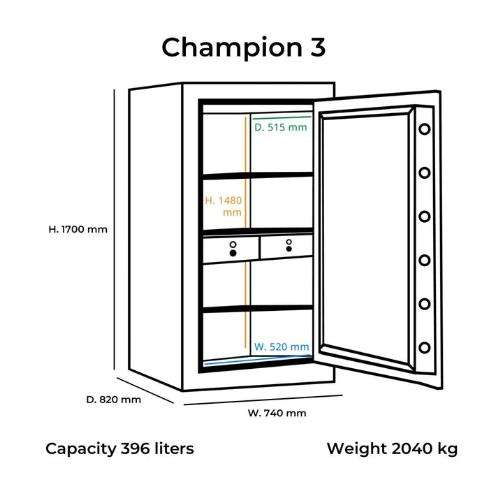 Lemari Besi Bolden Safes Champion 3 | Brankas di Oscar Living dengan harga termurah