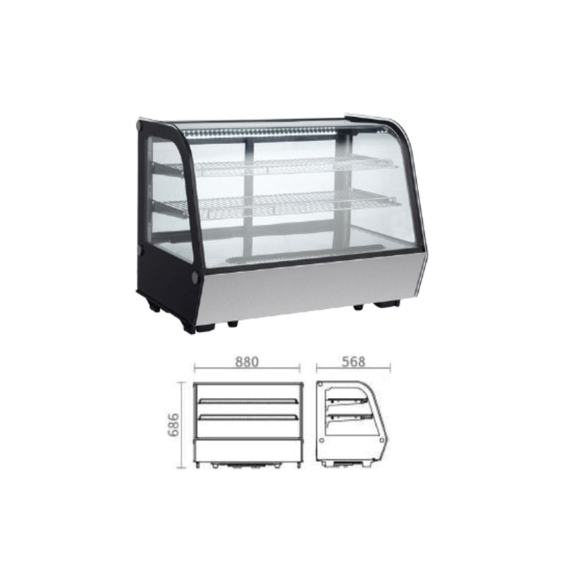 CHILLER Cake Showcase Gea RTW - 160L - 4 GEA OSCARLIVING