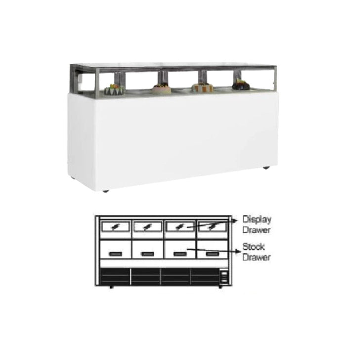 CHILLER Rectangular Cake Showcase with Drawer Gea MM880V GEA OSCARLIVING