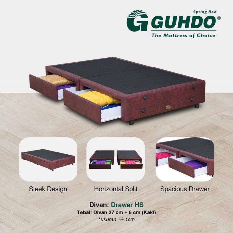 DIVAN ONLY Divan Guhdo Drawer HS (Horizontal Split) GUHDO OSCARLIVING