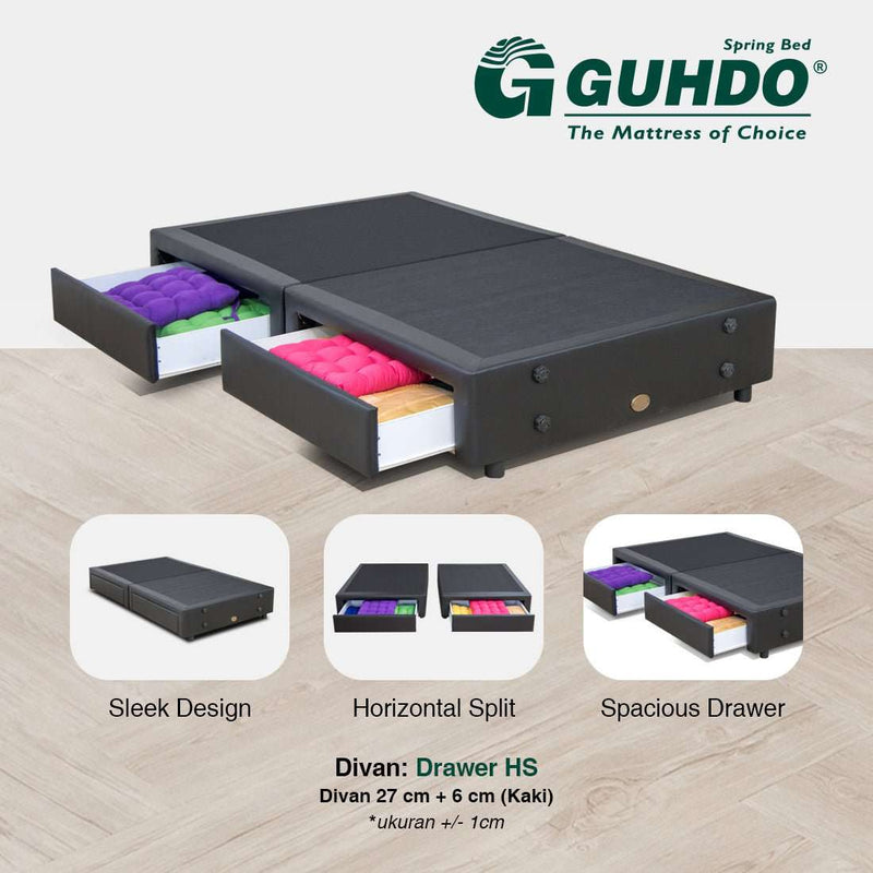 DIVAN ONLY Divan Guhdo Drawer HS (Horizontal Split) GUHDO OSCARLIVING