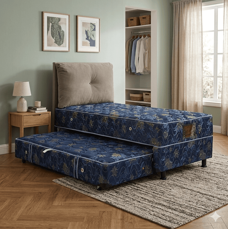 KASUR 2IN1 - 2IN1 BEDSET Kasur Springbed Central Deluxe 2in1 HB Boston Cream | Fullset CENTRAL OSCARLIVING
