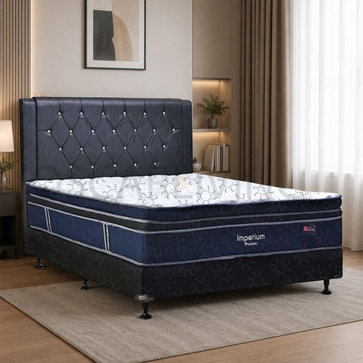 KASUR - SPRINGBED Kasur Springbed Central Imperium Pocket PlushTop | Fullset Oxford Oreo CENTRAL OSCARLIVING