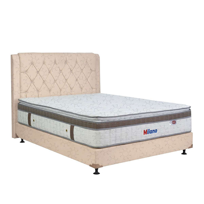 KASUR - SPRINGBED Kasur Springbed Eversoft Milano Latex Spring HB Premium Oxford Cream | Fullset Kozo EVERSOFT OSCARLIVING