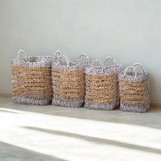 KERANJANG ANYAM Keranjang Anyam Kombinasi Dengan Pegangan OLIV OLIV OSCARLIVING