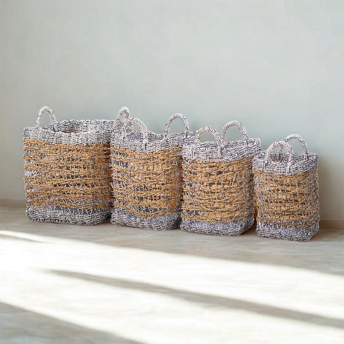 KERANJANG ANYAM Keranjang Anyam Kombinasi Dengan Pegangan OLIV OLIV OSCARLIVING