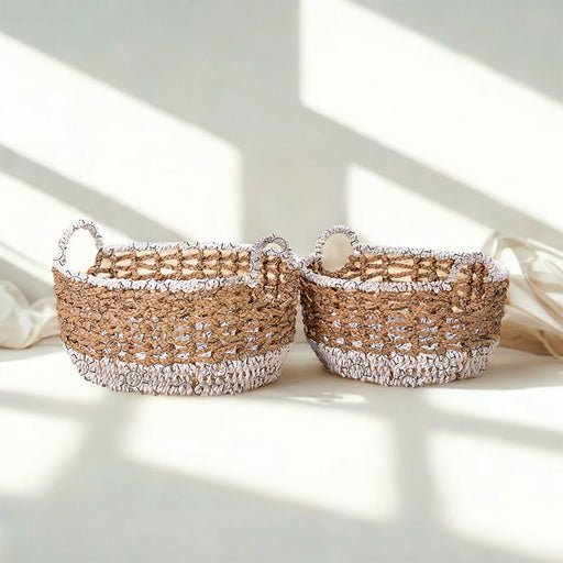 KERANJANG ANYAM Keranjang Anyam Oval Dengan Pegangan OLIV OLIV OSCARLIVING