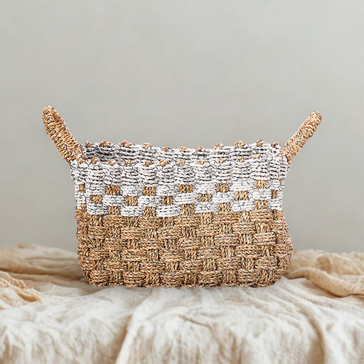 KERANJANG ANYAM Keranjang Anyam Persegi Dengan Pegangan OLIV OLIV OSCARLIVING