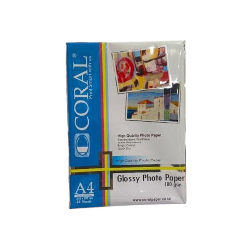 KERTAS FOTO Kertas Foto Coral Glossy Photo Paper A4 180gsm CORAL OSCARLIVING