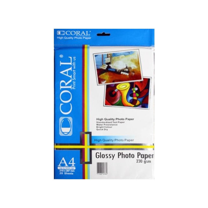 KERTAS FOTO Kertas Foto Coral Photo Paper Glossy A4 230gsm CORAL OSCARLIVING