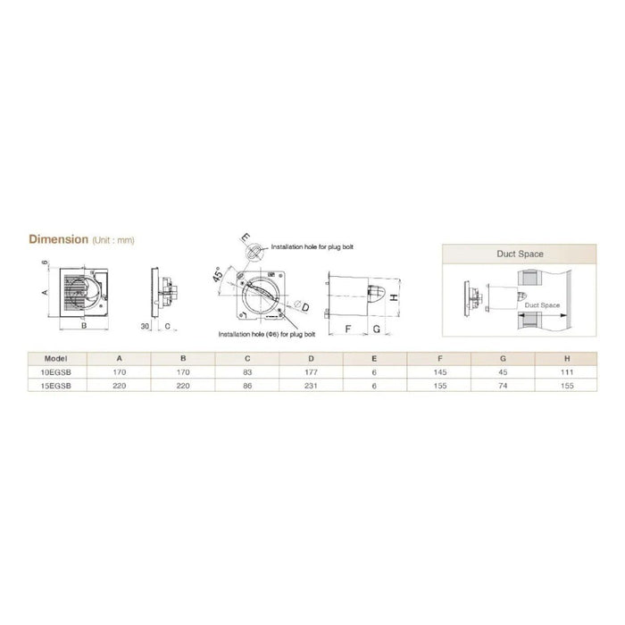KIPAS EXHAUST Kipas Exhaust KDK Ceiling Exhaust Fan 15EGSB KDK OSCARLIVING