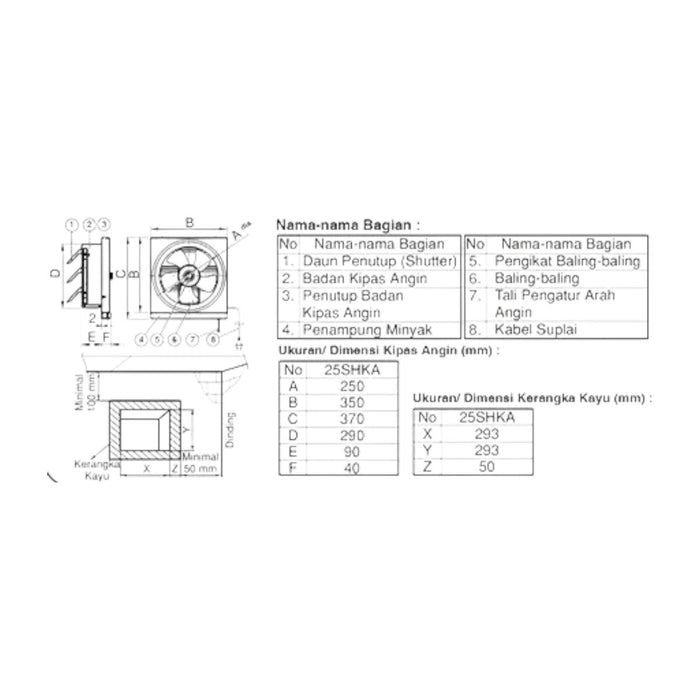 KIPAS EXHAUST Kipas Exhaust KDK Ceiling Exhaust Fan 25SHKA KDK OSCARLIVING