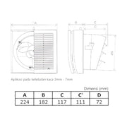 KIPAS VENTILASI Kipas Ventilasi KDK Glass Exhaust Fan 15WHCT KDK OSCARLIVING