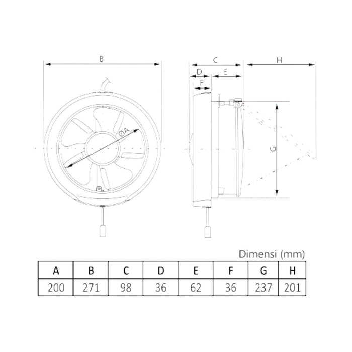 KIPAS VENTILASI Kipas Ventilasi KDK Glass Exhaust Fan 20WUD KDK OSCARLIVING
