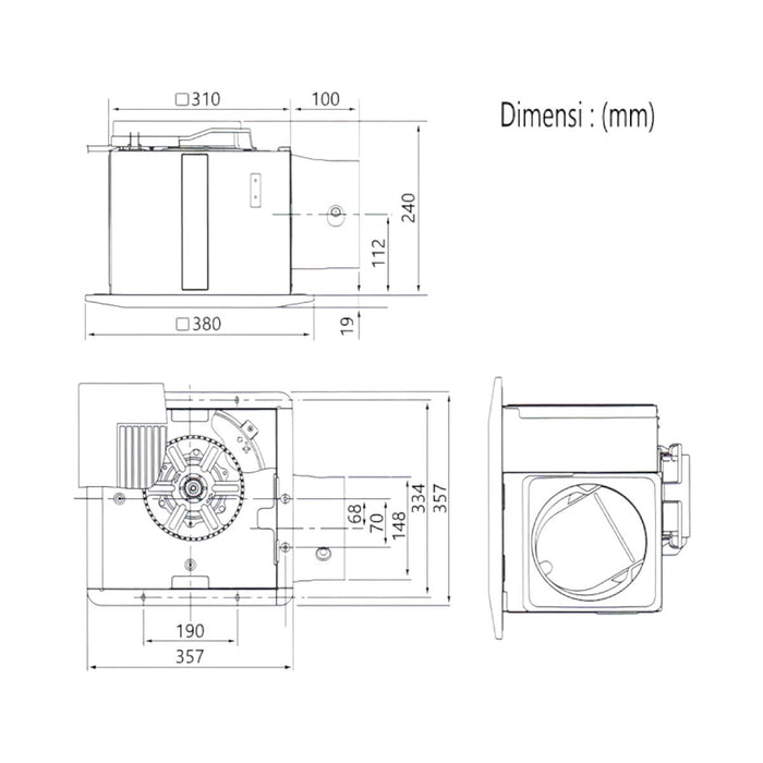 KIPAS VENTILASI Kipas Ventilasi KDK Sirocco Fan 32CHH KDK OSCARLIVING