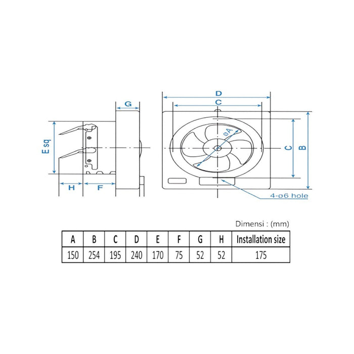KIPAS VENTILASI Kipas Ventilasi KDK Wall Exhaust Fan 15AAQ KDK OSCARLIVING