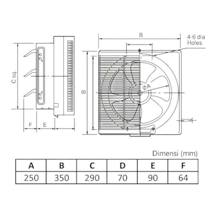 KIPAS VENTILASI Kipas Ventilasi KDK Wall Exhaust Fan 25RQN KDK OSCARLIVING
