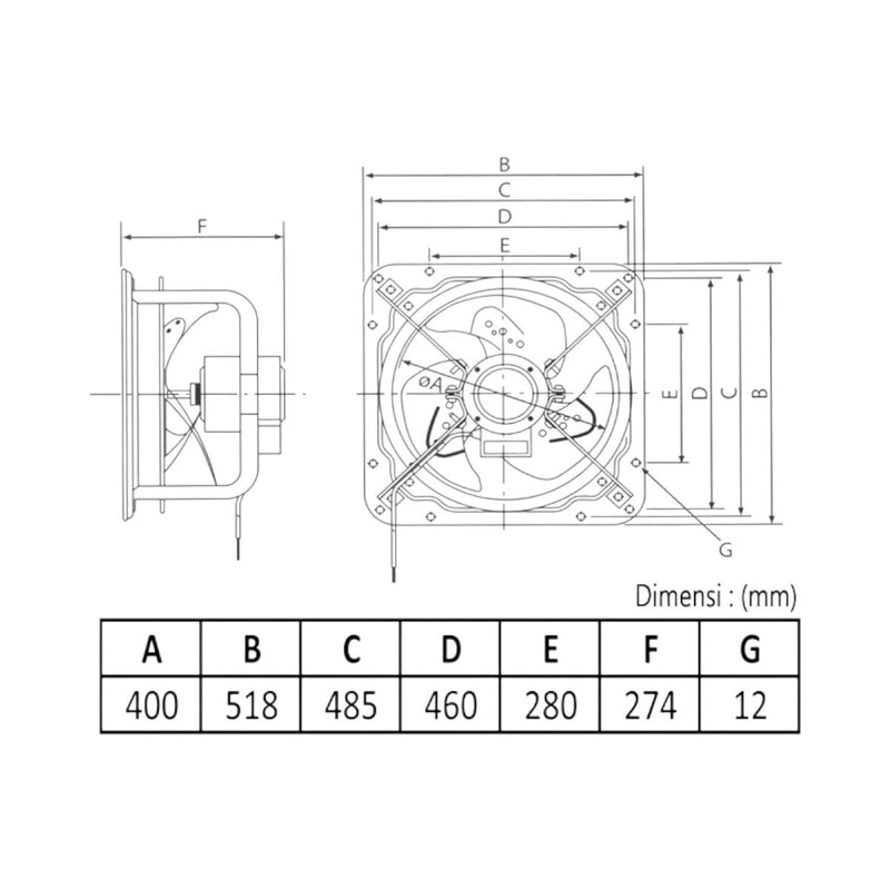 KIPAS VENTILASI Kipas Ventilasi KDK Wall Exhaust Fan 40GSC KDK OSCARLIVING