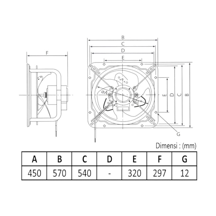 KIPAS VENTILASI Kipas Ventilasi KDK Wall Exhaust Fan 45GTC KDK OSCARLIVING