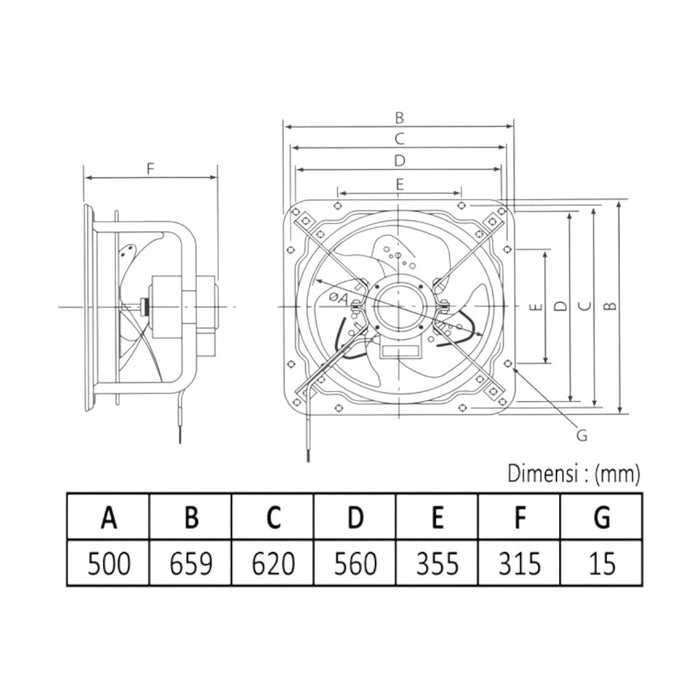 KIPAS VENTILASI Kipas Ventilasi KDK Wall Exhaust Fan 50GSC KDK OSCARLIVING