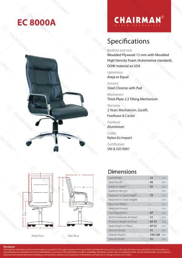 Kursi Direktur Kursi Kantor Chairman Nuanxa EC8000A CHAIRMAN OSCARLIVING