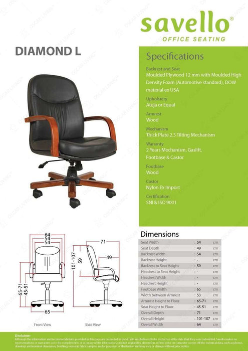 Kursi Direktur Kursi Kantor Savello Diamond L SAVELLO OSCARLIVING