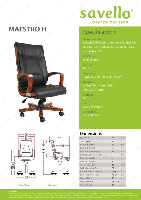 Kursi Direktur Kursi Kantor Savello Maestro H SAVELLO OSCARLIVING