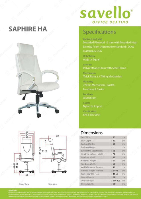 Kursi Direktur Kursi Kantor Savello SAPHIRE HA SAVELLO OSCARLIVING