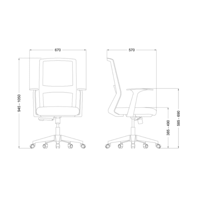 Kursi kantor Kursi Kantor Firm Vos VOS307PA Frame Grey FIRM OSCARLIVING