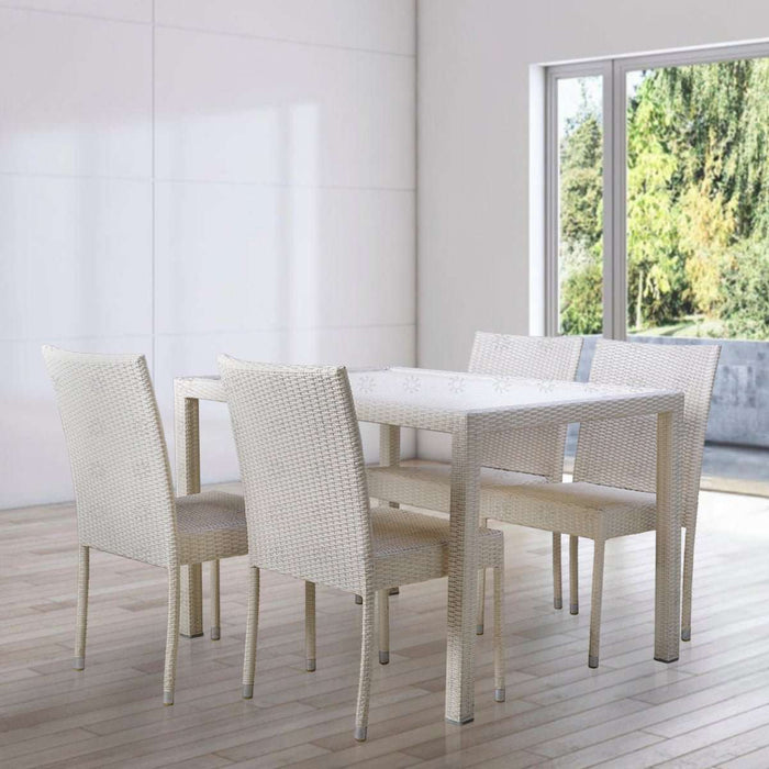 KURSI MAKAN - DINNING CHAIR Kursi Dan Meja Makan Rotan OLC OLIV Curtina | Fullset 4 Kursi - 1 Meja OLIV OSCARLIVING