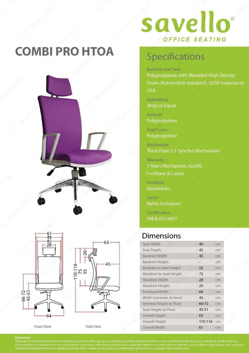 Kursi Manager Kursi Kantor Savello Combi Pro HT0A SAVELLO OSCARLIVING