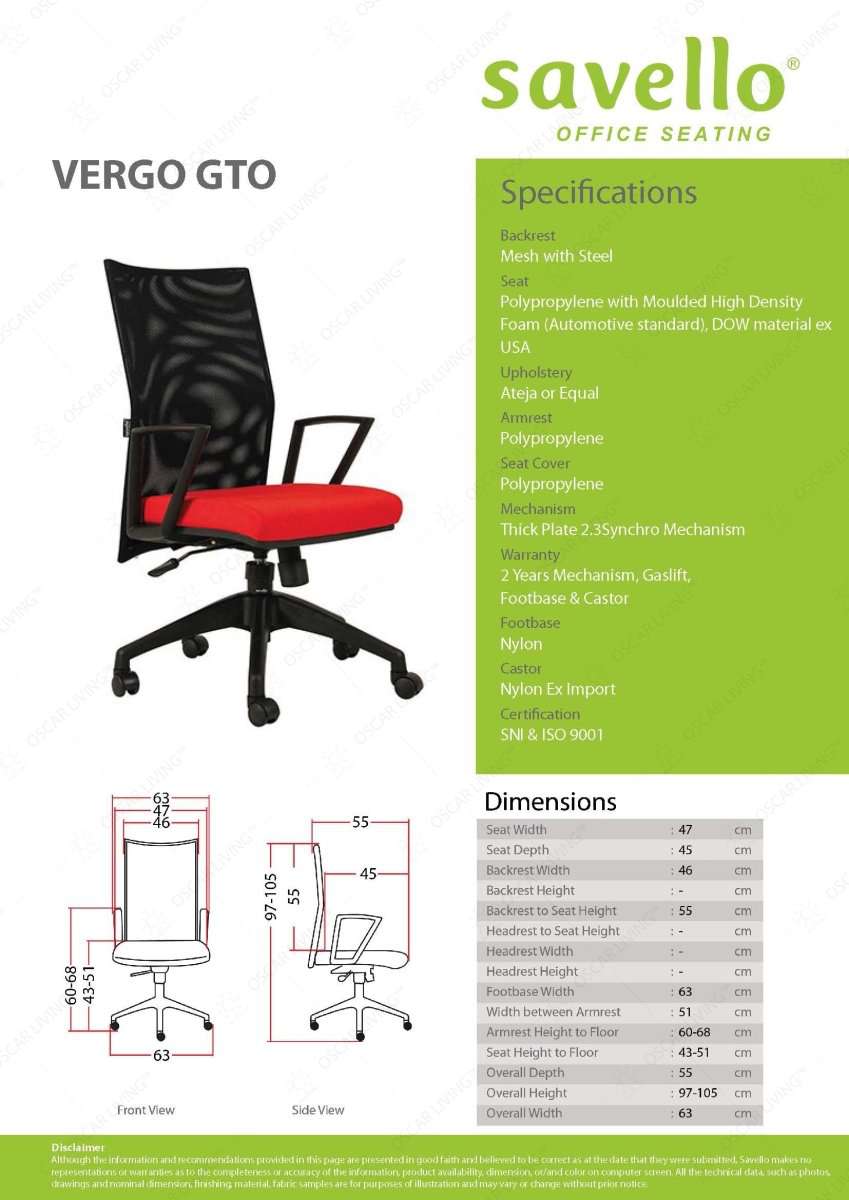 Kursi Manager Kursi Kantor Savello VERGO GTO SAVELLO OSCARLIVING
