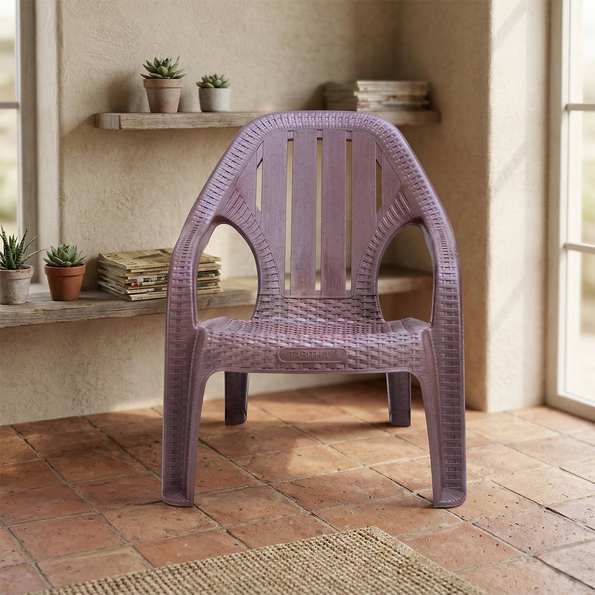 Tabitha KST03 Plastic Chair Rattan Pattern | Plastic Chair KST 03