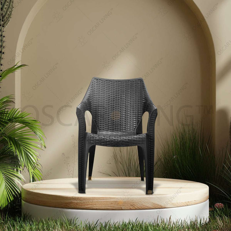 Kursi Plastik Tabitha KST304 Motif Rotan | Plastic Chair KST 304 - OSCARLIVING!