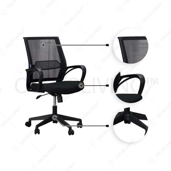 Kursi Staff Kursi Kantor INCO Pargo I - Rangka Hitam INCO OSCARLIVING