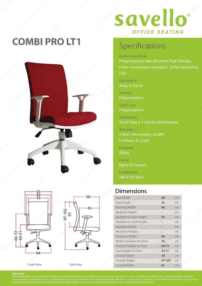 Kursi Staff Kursi Kantor Savello Combi Pro LT1 SAVELLO OSCARLIVING