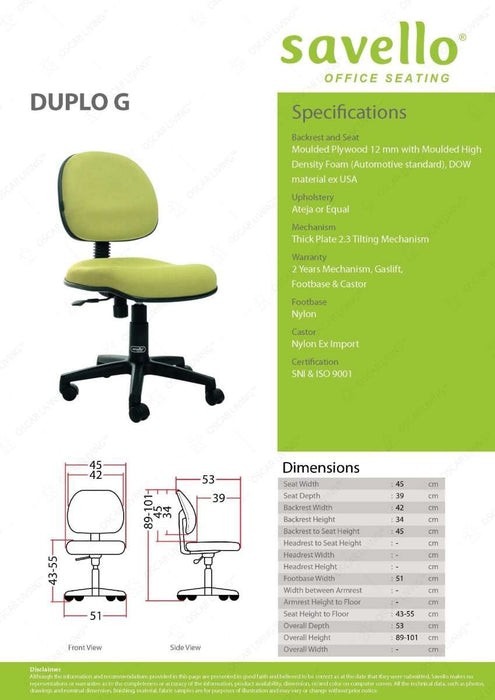 Kursi Staff Kursi Kantor Savello Duplo G SAVELLO OSCARLIVING