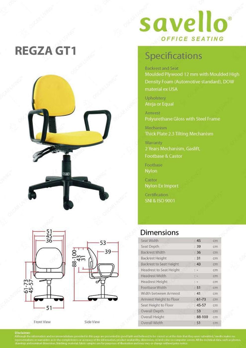 Kursi Staff Kursi Kantor Savello Regza GT1 SAVELLO OSCARLIVING